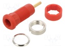 Socket; 1,5mm banana; Overall len: 29mm; red; Plating: gold-plated