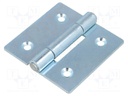 Hinge; Width: 60mm; zinc-plated steel; H: 60mm