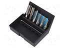 Kit: taps; Pcs: 6; Kind of holder: 1/4" (6,3mm); plastic box