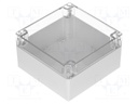 Enclosure: multipurpose; X: 160mm; Y: 160mm; Z: 90mm; polycarbonate