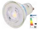 LED lamp; warm white; GU10; 230VAC; 265lm; 3.5W; 36°; 3000K