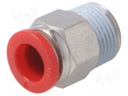 Composite connector; straight; BSP 3/8"