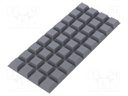 Self-adhesive foot; H: 7.6mm; grey; polyurethane; Dim: 20.6x20.6mm