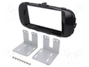 Radio mounting frame; Kia; 2 DIN; black gloss