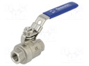 Ball valve; acid resistant steel AISI 316; PTFE; A: 49mm; B: 47mm