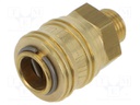 Quick connection coupling; straight; 35bar; Mat: brass; Seal: NBR