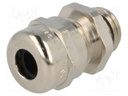 Cable gland; M12; IP68; Mat: brass; Body plating: nickel