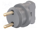 Adapter; 4mm banana; 16A; 250V; 62mm; grey; Conform to: CAT II 250V