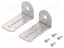 Bracket; silver; Pcs: 2; Mount.holes raster: 17mm; Dim: 27x52x25mm