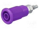 Socket; 4mm banana; 32A; violet; nickel plated; Contacts: brass