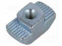 Nut; for profiles; Width of the groove: 10mm; steel; zinc