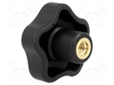 Knob; Dia: 50mm; M8; 20mm; H: 32mm; technopolymer (PP); black