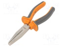 Pliers; flat; anti-slip handles,satin; 160mm