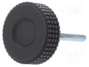 Knob; Ø: 39.5mm; Ext.thread: M6; 40mm; H: 26.5mm; technopolymer (PP)