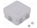 Enclosure: junction box; X: 90mm; Y: 90mm; Z: 45mm; wall mount; IP55