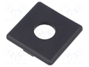 Stopper; for profiles; Width of the groove: 10mm; V: with hole