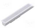 Profiles for LED modules; white; recessed; white; L: 1m; aluminium