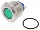 Indicator: LED; flat; 12VDC; 12VAC; Cutout: Ø22mm; screw; brass