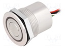 Switch: vandal resistant; Pos: 2; SPST-NO; 0.05A/24VDC; IP65; 125mA