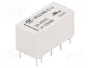 Relay: electromagnetic; DPDT; Ucoil: 5VDC; 1A/125VAC; 3A/30VDC; 3A