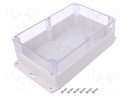 Enclosure: multipurpose; X: 146mm; Y: 222mm; Z: 75mm; polycarbonate