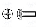Screw; M5x8; Head: button; Phillips,slotted; steel; zinc; 1,0mm,PH2