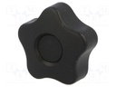 Knob; Dia: 40mm; M8; 18mm; H: 27mm; technopolymer (PP); black