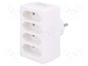 Plug socket strip: protective; Sockets: 4; Colour: white