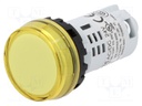 LED Panel Mount Indicator, Yellow, 24 V, 22 mm, 20 mA, IP65
