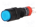 Switch: push-button; Pos: 2; SPDT; 0.5A/250VAC; 1A/24VDC; blue; none