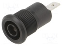 Socket; 4mm banana; 24A; 1kV; black; nickel plated; on panel,screw