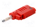 Plug; 4mm banana; 36A; 30VAC; 60VDC; red; insulated; 58.6mm