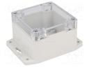 Enclosure: multipurpose; X: 80mm; Y: 82mm; Z: 55mm; with fixing lugs