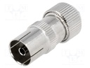 Plug; coaxial 9.5mm (IEC 169-2); female; straight; for cable