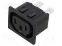 Connector: AC supply; socket; female; 10A; 250VAC; C13 (F); UL94V-0