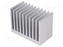 Heatsink: extruded; grilled; natural; L: 50mm; W: 95mm; H: 70mm; plain