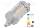 LED lamp; neutral white; R7S; 230VAC; 1000lm; 7.5W; 4000K