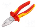 Pliers; insulated,universal; chrome-vanadium steel; 180mm