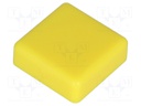 Button; square; yellow; Application: TACTS-24; 12x12mm