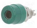 Socket; 4mm banana; 32A; 60VDC; green; screw; Overall len: 23.5mm