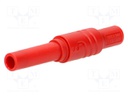 Socket; 4mm banana; 24A; 1kVDC; red; screw