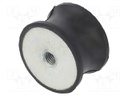 Vibration damper; M10; Ø: 50mm; rubber; L: 30mm; H: 10mm; 3326N