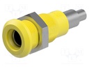 Socket; 4mm banana; 25A; 30VAC; 60VDC; yellow; nickel plated