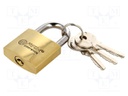 Padlock; Application: gates,cabinets,sheds; hardened shackle