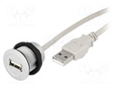 USB socket; 22mm; har-port; -25÷70°C; Ø22.3mm; IP20; Colour: silver