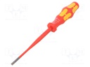 Screwdriver; insulated,slim; slot; 3,5x0,6mm; Blade length: 100mm