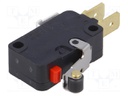 Microswitch SNAP ACTION; with lever (with roller); SPDT; Pos: 2