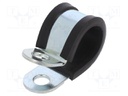 Fixing clamp; ØBundle : 25mm; W: 25mm; steel; Cover material: EPDM