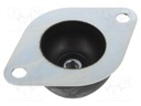 Vibration damper; M10; Ø: 45mm; rubber; H: 35mm; 643N; 73N/mm; W: 76mm