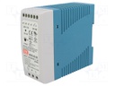 Power supply: switched-mode; 40W; 24VDC; 24÷30VDC; 1.7A; 85÷264VAC